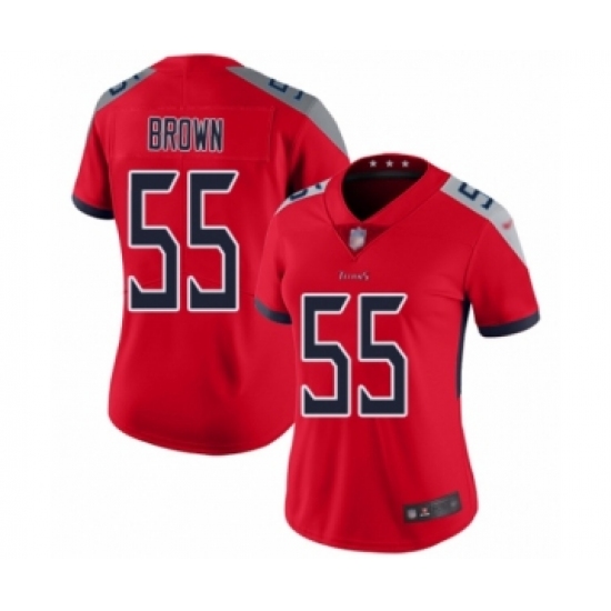 Women's Tennessee Titans 55 Jayon Brown Limited Red Inverted Legend Football Jersey