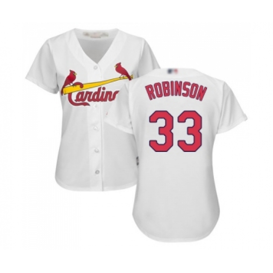 Women's St. Louis Cardinals 33 Drew Robinson Replica White Home Cool Base Baseball Jersey