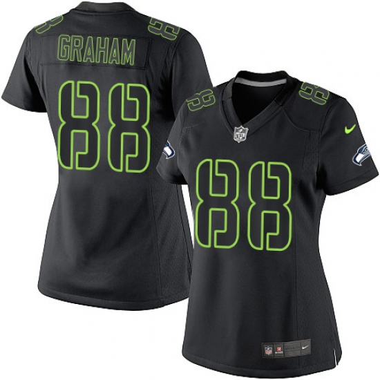 Women's Nike Seattle Seahawks 88 Jimmy Graham Limited Black Impact NFL Jersey