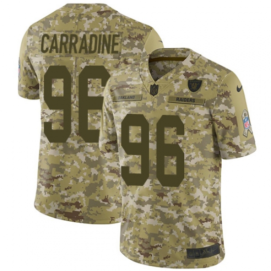 Men's Nike Oakland Raiders 96 Cornellius Carradine Limited Camo 2018 Salute to Service NFL Jersey