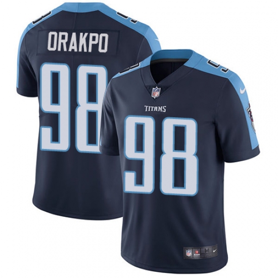 Men's Nike Tennessee Titans 98 Brian Orakpo Navy Blue Alternate Vapor Untouchable Limited Player NFL Jersey