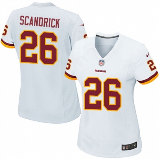 Women's Nike Washington Redskins 26 Orlando Scandrick Game White NFL Jersey