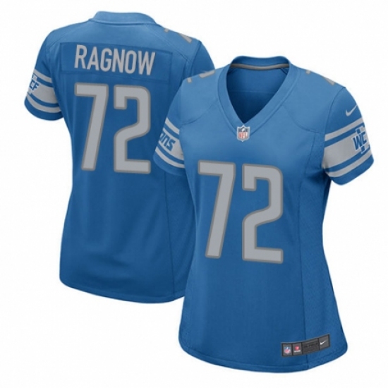 Women's Nike Detroit Lions 72 Frank Ragnow Game Blue Team Color NFL Jersey