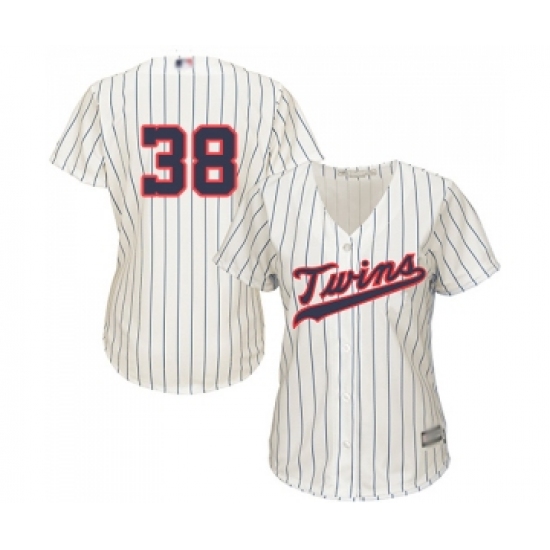 Women's Minnesota Twins 38 Blake Parker Replica Cream Alternate Cool Base Baseball Jersey