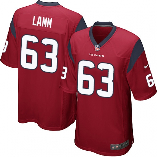 Men's Nike Houston Texans 63 Kendall Lamm Game Red Alternate NFL Jersey