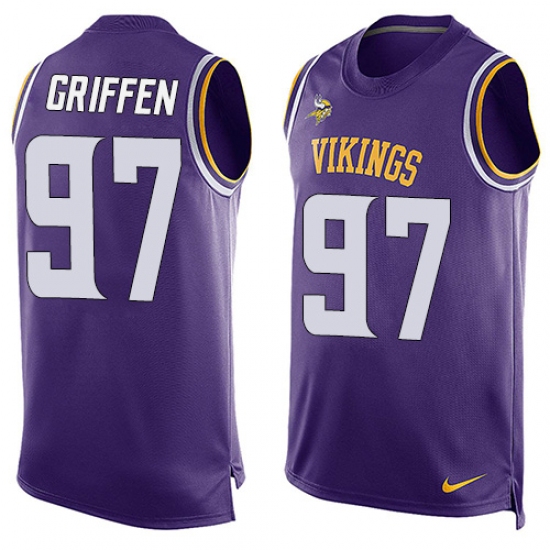 Men's Nike Minnesota Vikings 97 Everson Griffen Limited Purple Player Name & Number Tank Top NFL Jersey
