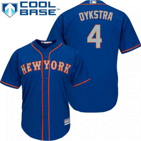 Men's Majestic New York Mets 4 Lenny Dykstra Replica Royal Blue Alternate Road Cool Base MLB Jersey