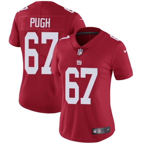 Women's Nike New York Giants 67 Justin Pugh Elite Red Alternate NFL Jersey