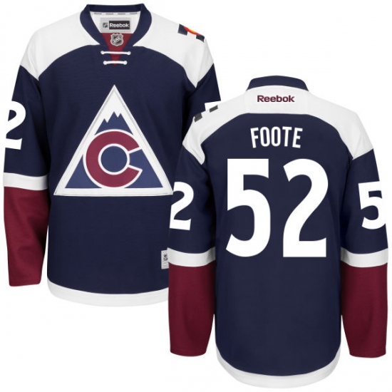 Youth Reebok Colorado Avalanche 52 Adam Foote Premier Blue Third NHL Jersey