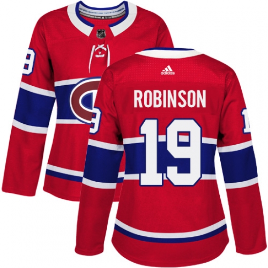 Women's Adidas Montreal Canadiens 19 Larry Robinson Authentic Red Home NHL Jersey