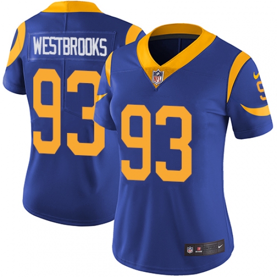Women's Nike Los Angeles Rams 93 Ethan Westbrooks Royal Blue Alternate Vapor Untouchable Elite Player NFL Jersey