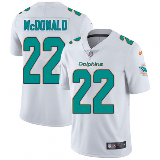 Youth Nike Miami Dolphins 22 T.J. McDonald White Vapor Untouchable Limited Player NFL Jersey