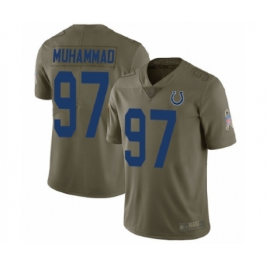 Youth Indianapolis Colts 97 Al-Quadin Muhammad Limited Olive 2017 Salute to Service Football Jersey