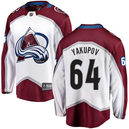 Youth Colorado Avalanche 64 Nail Yakupov Fanatics Branded White Away Breakaway NHL Jersey