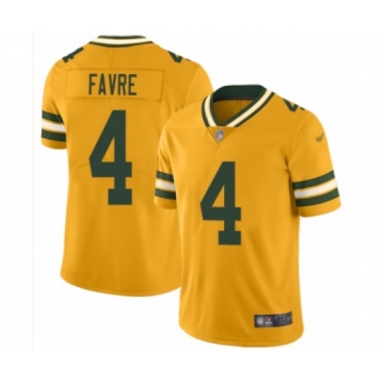 Men's Green Bay Packers 4 Brett Favre Limited Gold Inverted Legend Football Jersey