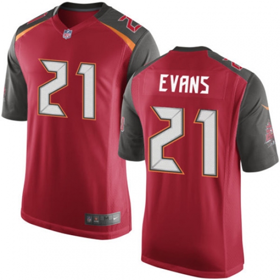 Men's Nike Tampa Bay Buccaneers 21 Justin Evans Game Red Team Color NFL Jersey