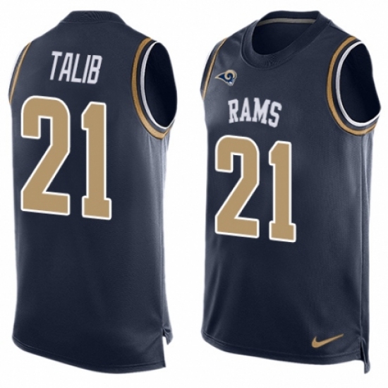 Men's Nike Los Angeles Rams 21 Aqib Talib Limited Navy Blue Player Name & Number Tank Top NFL Jersey