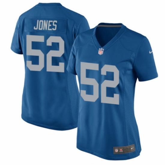 Women's Nike Detroit Lions 52 Christian Jones Game Blue Alternate NFL Jersey