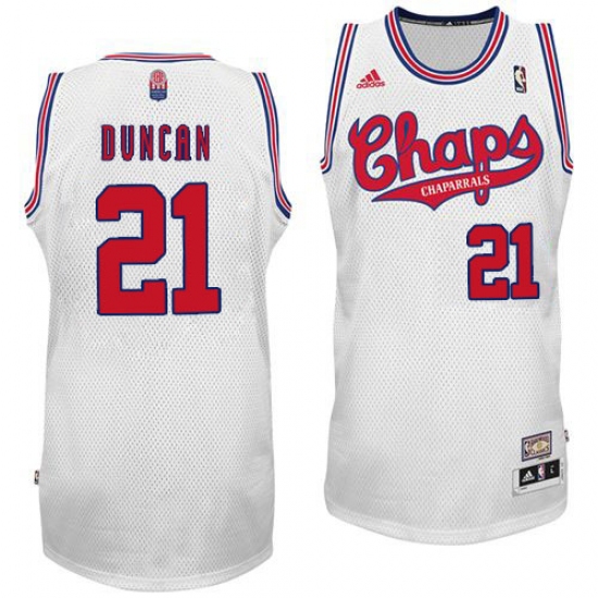 Men's Adidas San Antonio Spurs 21 Tim Duncan Swingman White Latin Nights NBA Jersey