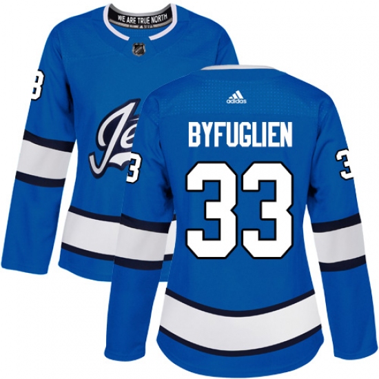 Women's Adidas Winnipeg Jets 33 Dustin Byfuglien Authentic Blue Alternate NHL Jersey