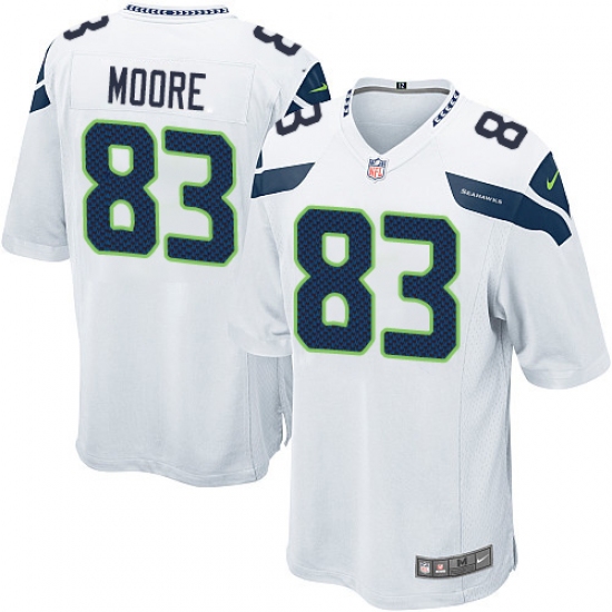 Men's Nike Seattle Seahawks 83 David Moore Game White NFL Jersey