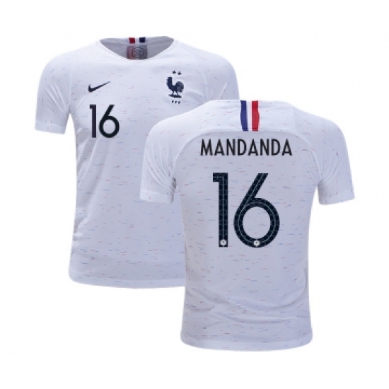 France 16 Mandanda Away Kid Soccer Country Jersey