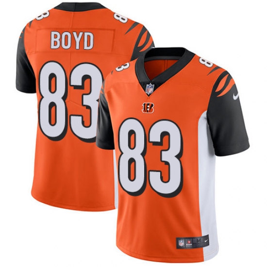 Men's Nike Cincinnati Bengals 83 Tyler Boyd Vapor Untouchable Limited Orange Alternate NFL Jersey