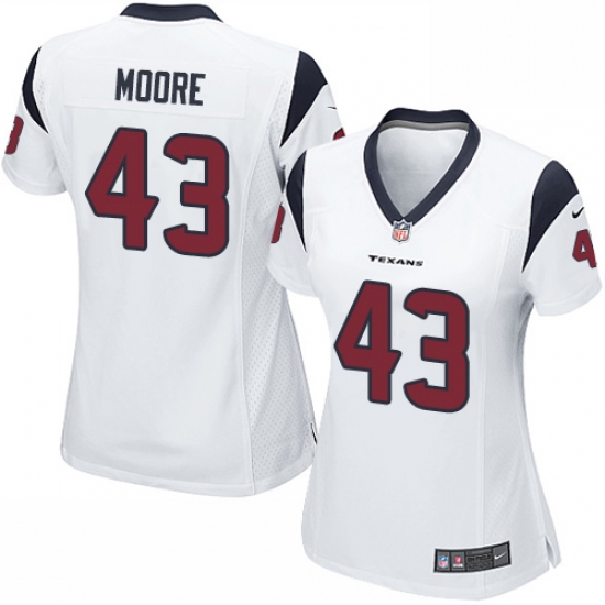 Women's Nike Houston Texans 43 Corey Moore Game White NFL Jersey