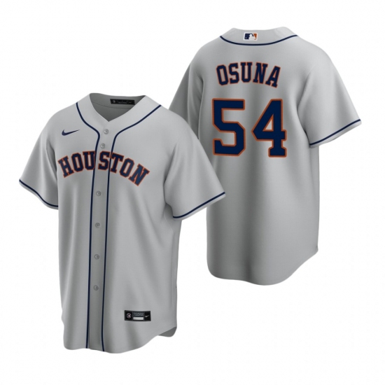 Men's Nike Houston Astros 54 Roberto Osuna Gray Road Stitched Baseball Jersey