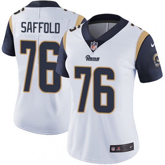 Women's Nike Los Angeles Rams 76 Rodger Saffold White Vapor Untouchable Limited Player NFL Jersey