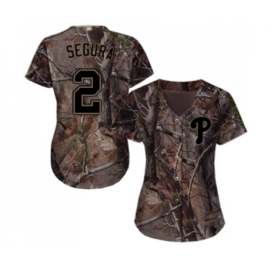 Women's Philadelphia Phillies 2 Jean Segura Authentic Camo Realtree Collection Flex Base Baseball Jersey