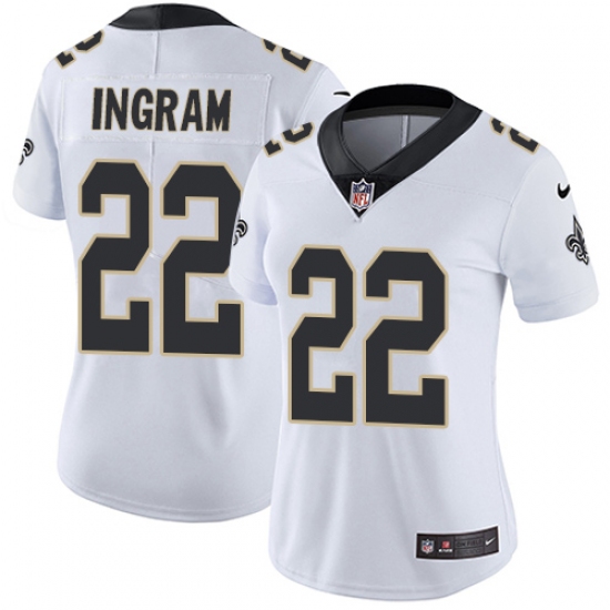 Women's Nike New Orleans Saints 22 Mark Ingram White Vapor Untouchable Limited Player NFL Jersey