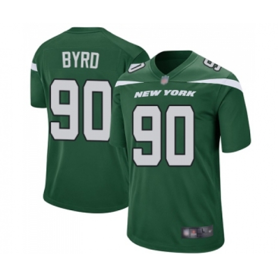 Men's New York Jets 90 Dennis Byrd Game Green Team Color Football Jersey