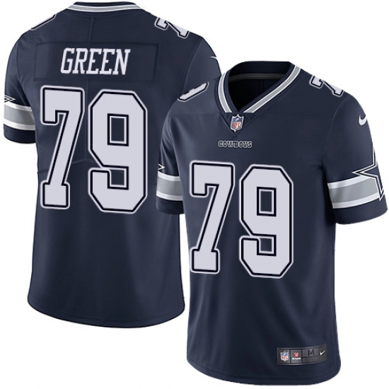 Men's Nike Dallas Cowboys 79 Chaz Green Navy Blue Team Color Vapor Untouchable Limited Player NFL Jersey