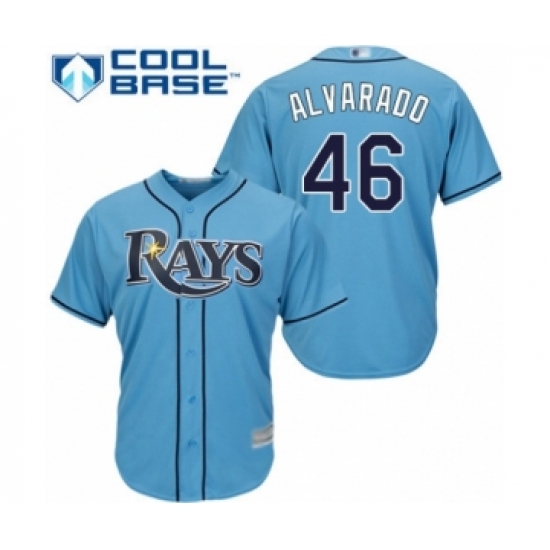 Youth Tampa Bay Rays 46 Jose Alvarado Authentic Light Blue Alternate 2 Cool Base Baseball Player Jersey