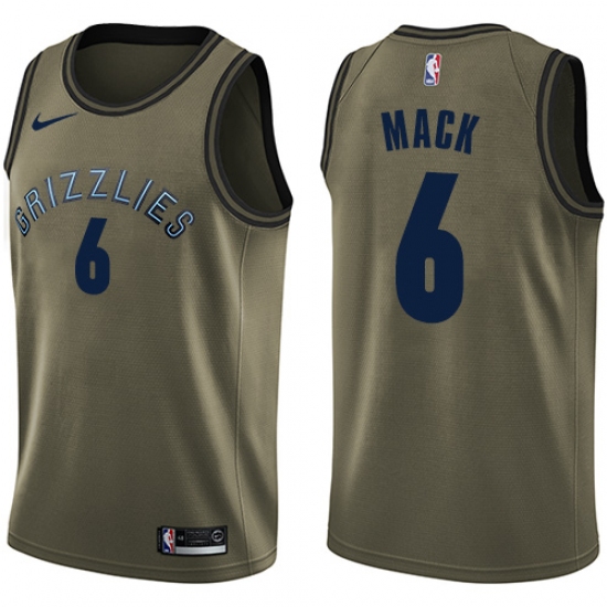 Men's Nike Memphis Grizzlies 6 Shelvin Mack Swingman Green Salute to Service NBA Jersey