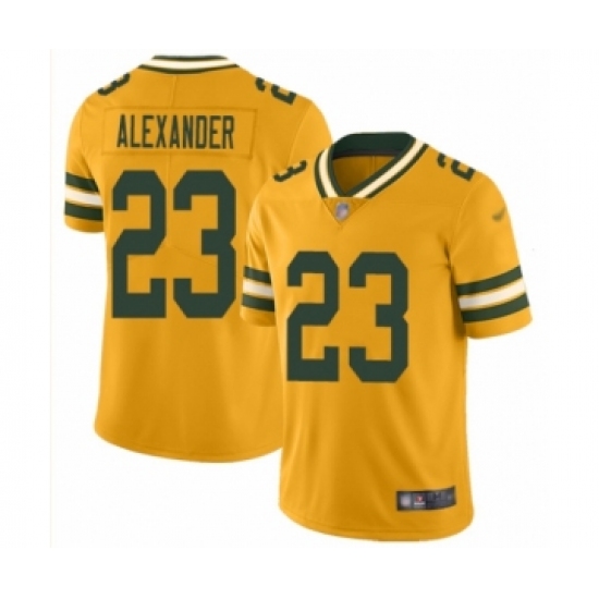 Youth Green Bay Packers 23 Jaire Alexander Limited Gold Inverted Legend Football Jersey