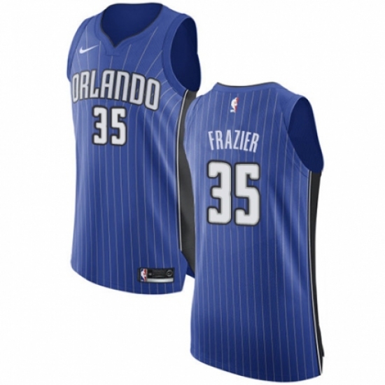 Women's Nike Orlando Magic 35 Melvin Frazier Authentic Royal Blue NBA Jersey - Icon Edition