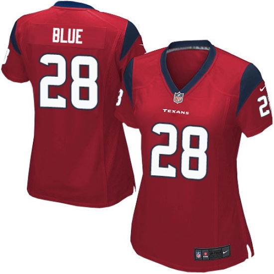 Women's Nike Houston Texans 28 Alfred Blue Game Red Alternate NFL Jersey