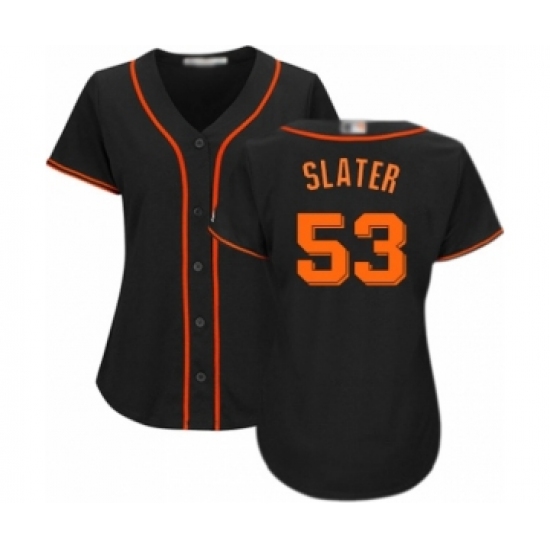 Women's San Francisco Giants 53 Austin Slater Authentic Black Alternate Cool Base Baseball Player Jersey