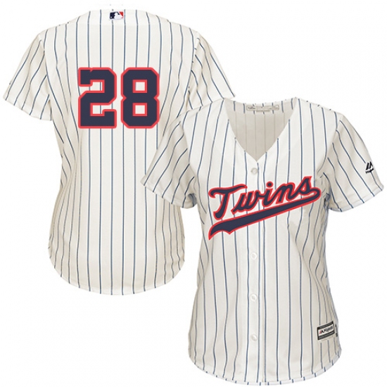 Women's Majestic Minnesota Twins 28 Bert Blyleven Authentic Cream Alternate Cool Base MLB Jersey