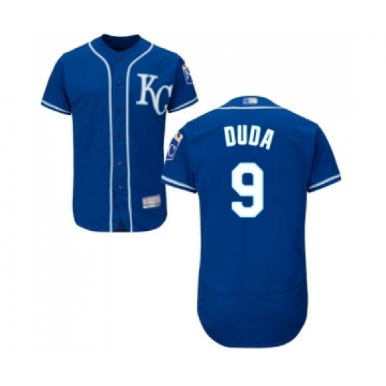 Men's Kansas City Royals 9 Lucas Duda Royal Blue Alternate Flex Base Authentic Collection Baseball Jersey