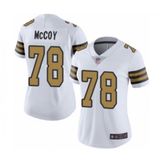 Women's New Orleans Saints 78 Erik McCoy Limited White Rush Vapor Untouchable Football Jersey