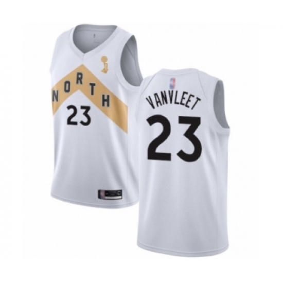 Men's Toronto Raptors 23 Fred VanVleet Swingman White 2019 Basketball Finals Champions Jersey - City Edition