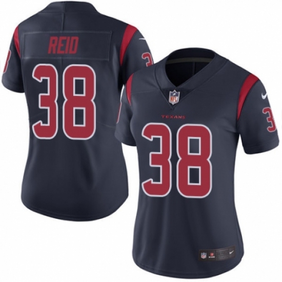 Women's Nike Houston Texans 38 Justin Reid Limited Navy Blue Rush Vapor Untouchable NFL Jersey