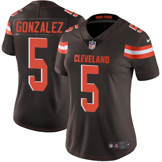 Women's Nike Cleveland Browns 5 Zane Gonzalez Brown Team Color Vapor Untouchable Limited Player NFL Jersey