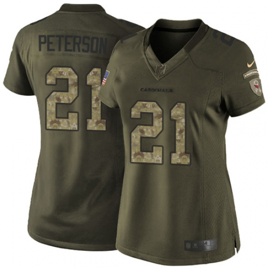 Women's Nike Arizona Cardinals 21 Patrick Peterson Elite Green Salute to Service NFL Jersey