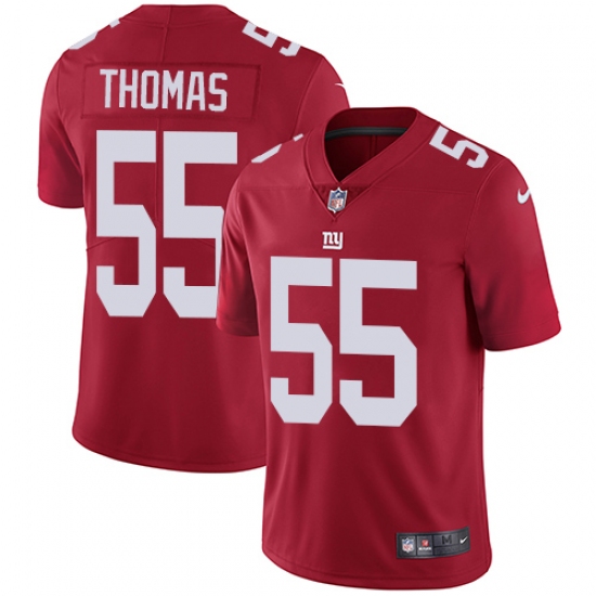 Men's Nike New York Giants 55 J.T. Thomas Red Alternate Vapor Untouchable Limited Player NFL Jersey