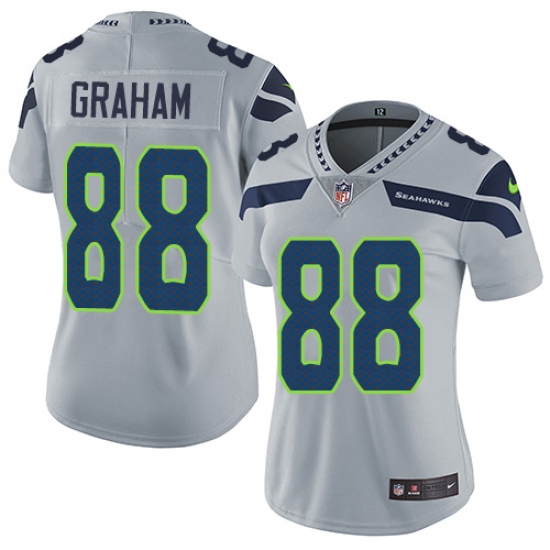 Women's Nike Seattle Seahawks 88 Jimmy Graham Grey Alternate Vapor Untouchable Limited Player NFL Jersey