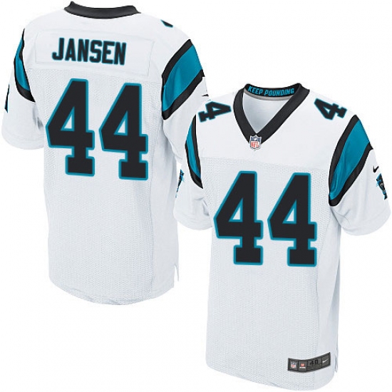 Men's Nike Carolina Panthers 44 J.J. Jansen Elite White NFL Jersey